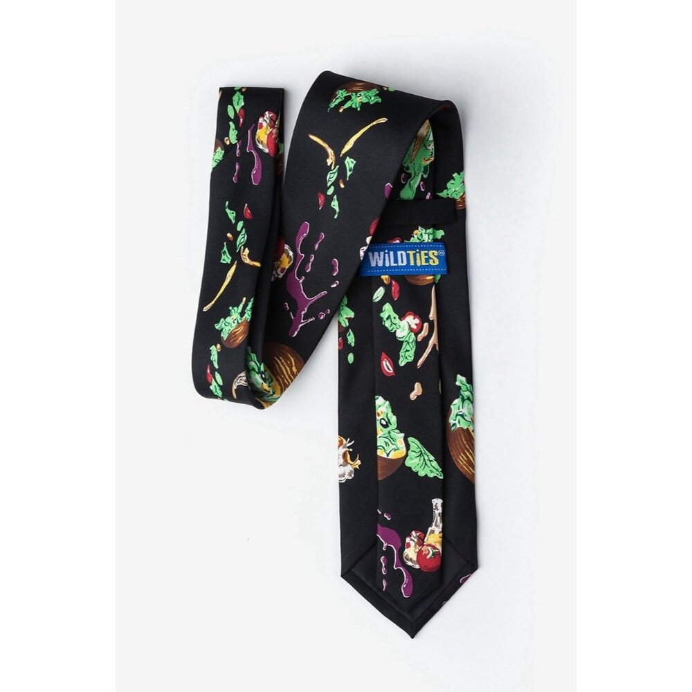 Wild Ties TOSSED SALAD BLACK TIE Novelty Vegetarian Veggies - Picture 2 of 8